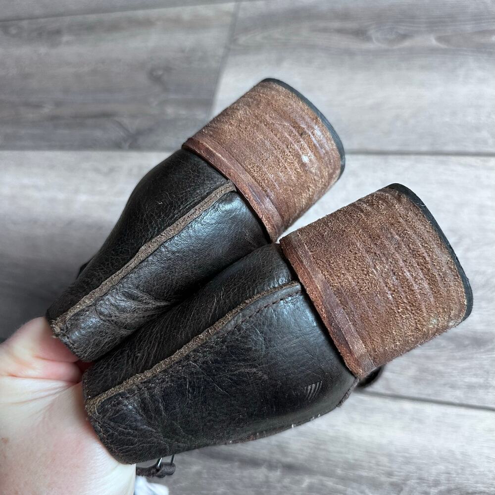 Anthropologie Gee’ WaWa Brown Leather Block Heel Sandals - Size 8 - Picture 7 of 11